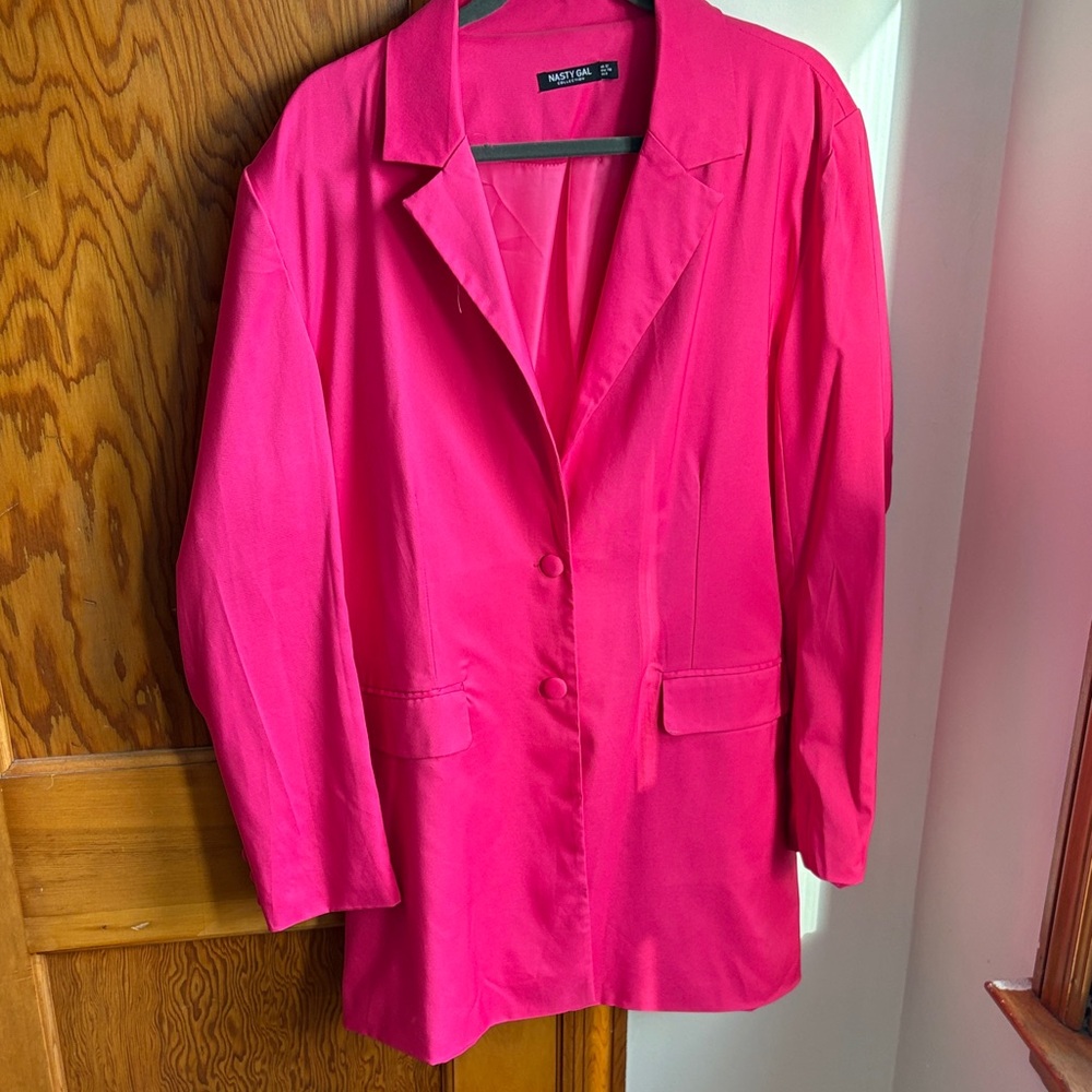 Nasty Gal Bright Pink Oversized Blazer